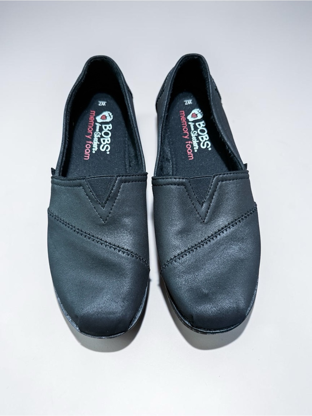 Skechers BOBS Black Slip-On Memory Foam Loafers